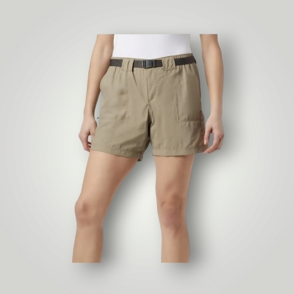 Columbia Pants - Columbia Sandy River Khaki Nylon Cargo Outdoor Shorts Women's Size X-lar…